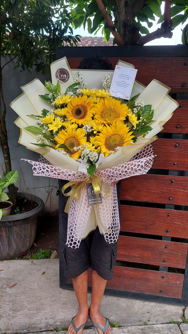 Buket Bunga Matahari Bunga Segar 300k